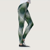 MODERN abstracte tekening in diepgroen-wit-mozaïek Leggings (Rechts)