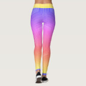 MODERN abstracte tekening in geel-paars-mozaïek Leggings (Achterkant)