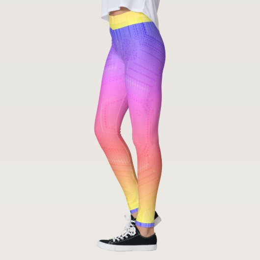 MODERN abstracte tekening in geel-paars-mozaïek Leggings (Links)