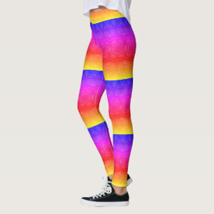 MODERN abstracte tekening in-geel-rood-blauw-mozaï Leggings