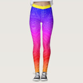 MODERN abstracte tekening in-geel-roze-blauw-mozaï Leggings (Voorkant)