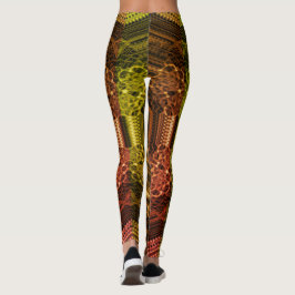 MODERN abstracte tekening in gele lichtbruinmozaïe Leggings