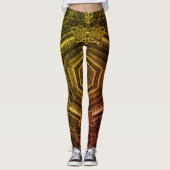 MODERN abstracte tekening in gele lichtbruinmozaïe Leggings (Voorkant)