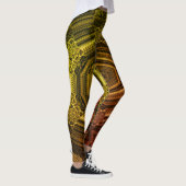 MODERN abstracte tekening in gele lichtbruinmozaïe Leggings (Rechts)