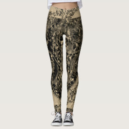 MODERN abstracte tekening in goudzwart-mozaïek Leggings