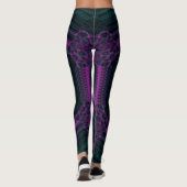MODERN abstracte tekening in groen-donkerroze-moza Leggings (Achterkant)