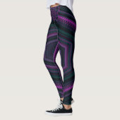 MODERN abstracte tekening in groen-donkerroze-moza Leggings (Links)