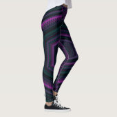 MODERN abstracte tekening in groen-donkerroze-moza Leggings (Rechts)