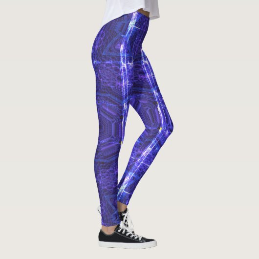 MODERN abstracte tekening in lichtblauw-mozaïekLeg Leggings (Rechts)