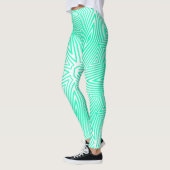 MODERN abstracte tekening in lichtgroen-wit-mozaïe Leggings (Links)