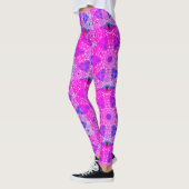 MODERN abstracte tekening in roze-blauw-mozaïek Leggings (Links)