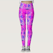 MODERN abstracte tekening in roze-blauw-mozaïek Leggings (Voorkant)