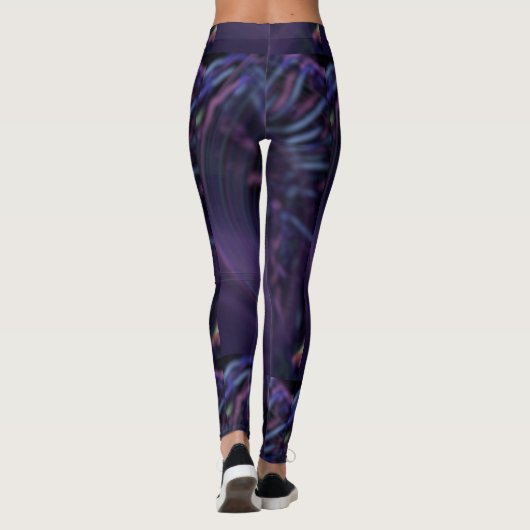 MODERN abstracte tekening in roze-paars-blauw-moza Leggings (Achterkant)
