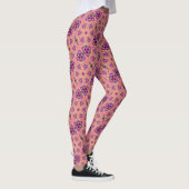 MODERN abstracte tekening in roze-paars-mozaïek Leggings (Rechts)