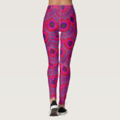 MODERN abstracte tekening in roze-rood-blauw-mozaï Leggings (Achterkant)