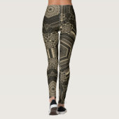 MODERN abstracte tekening in zwart-goudbruin-mozaï Leggings (Achterkant)