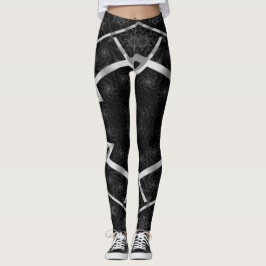MODERN abstracte tekening in zwart-grijs-mozaïek Leggings