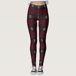 MODERN abstracte tekening in zwart-rood-grijs-moza Leggings
