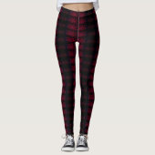 MODERN abstracte tekening in zwart-rood-roze mozaï Leggings (Voorkant)