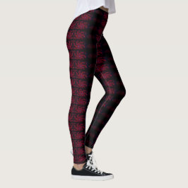 MODERN abstracte tekening in zwart-rood-roze mozaï Leggings