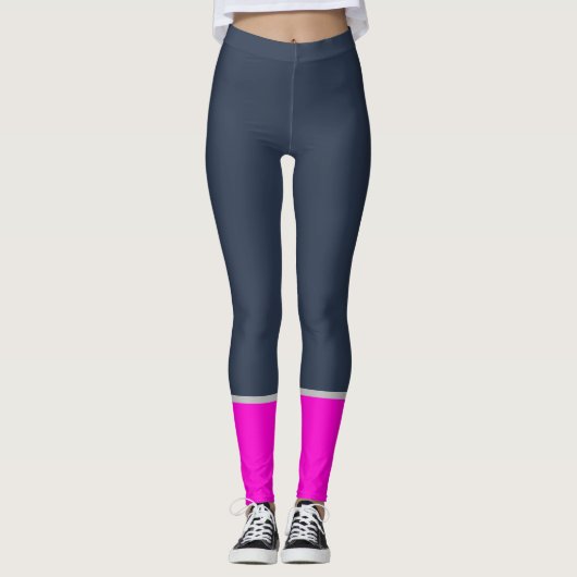 MODERN abstracte tekening-roze-diep-blauw- Leggings (Voorkant)