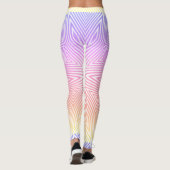 MODERN abstracte tekening-roze-geel-wit-mozaïek Leggings (Achterkant)