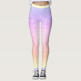 MODERN abstracte tekening-roze-geel-wit-mozaïek Leggings