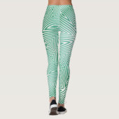 MODERN abstracte tekening-wit-groen-mozaïek Leggings (Achterkant)