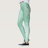 MODERN abstracte tekening-wit-groen-mozaïek Leggings (Links)