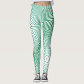 MODERN abstracte tekening-wit-groen-mozaïek Leggings (Voorkant)