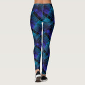 MODERN abstracte tekening-zwart-blauw-paars-mozaïe Leggings (Achterkant)