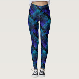 MODERN abstracte tekening-zwart-blauw-paars-mozaïe Leggings