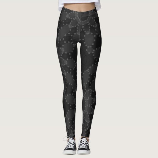 MODERN abstracte tekening — zwart-donkergrijs-moza Leggings (Voorkant)