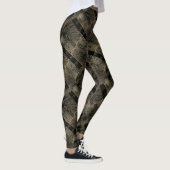 MODERN abstracte tekening-zwart-goudmozaïek Leggings (Rechts)