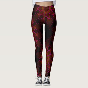 MODERN abstracte tekening-zwart-rood-bruin-mozaïek Leggings