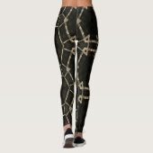 MODERN abstracte tekeningen in zwart-goudmozaïek Leggings (Achterkant)