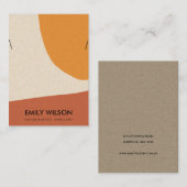 MODERN ABSTRACTE TERRACOTTA ART KETTING DISPLAY VISITEKAARTJE (Voorkant / Achterkant)