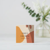 MODERN ABSTRACTE TERRACOTTA ART WEDDING WEBSITE VIERKANTE VISITEKAARTJE (Staand voorkant)