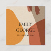 MODERN ABSTRACTE TERRACOTTA ART WEDDING WEBSITE VIERKANTE VISITEKAARTJE (Voorkant)