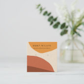 MODERN ABSTRACTE TERRACOTTA RED ART EARRING DISPLA VIERKANTE VISITEKAARTJE (Staand voorkant)