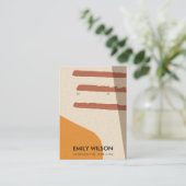 MODERN ABSTRACTE TERRACOTTA RED ART EARRING DISPLA VISITEKAARTJE (Staand voorkant)