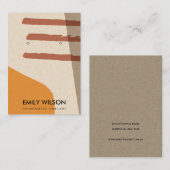 MODERN ABSTRACTE TERRACOTTA RED ART EARRING DISPLA VISITEKAARTJE (Voorkant / Achterkant)