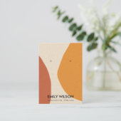 MODERN ABSTRACTE TERRACOTTA RED ART EARRING DISPLA VISITEKAARTJE (Staand voorkant)