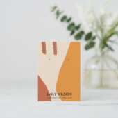 MODERN ABSTRACTE TERRACOTTA RED ART EARRING DISPLA VISITEKAARTJE (Staand voorkant)