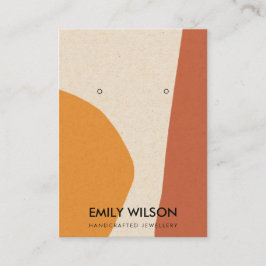 MODERN ABSTRACTE TERRACOTTA RED ART EARRING DISPLA VISITEKAARTJE