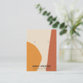 MODERN ABSTRACTE TERRACOTTA RED ART EARRING DISPLA VISITEKAARTJE (Staand voorkant)