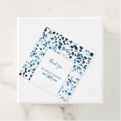 Modern Abstracte Terrazzo Mosaic Blue Wedding Gift Bedankjes Labels (In situ)