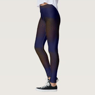 MODERN abstracte trek in diepblauw-bruin-mozaïek Leggings