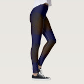 MODERN abstracte trek in diepblauw-bruin-mozaïek Leggings (Rechts)