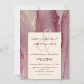 Modern Abstracte Viva Magenta Wedding Kaart (Voorkant)